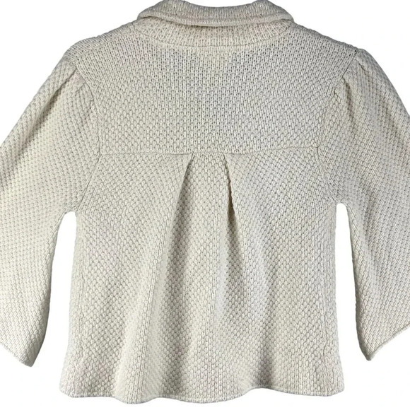 Gracie Women S Knit Cream Cropped Sweater 3/4 Sleeves Wool Cashmere Blend Jacket - Picture 8 of 15